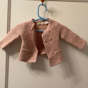 Zara Mini dusty rose colored cardigan sweater